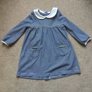 Petit Bateau pinstripe long-sleeve dress